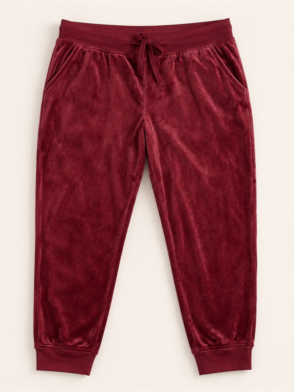 Fashion Nova Womens Burgundy Velour Jogger Pants